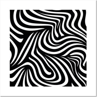 Hypnotic Black and White Swirls Posters and Art